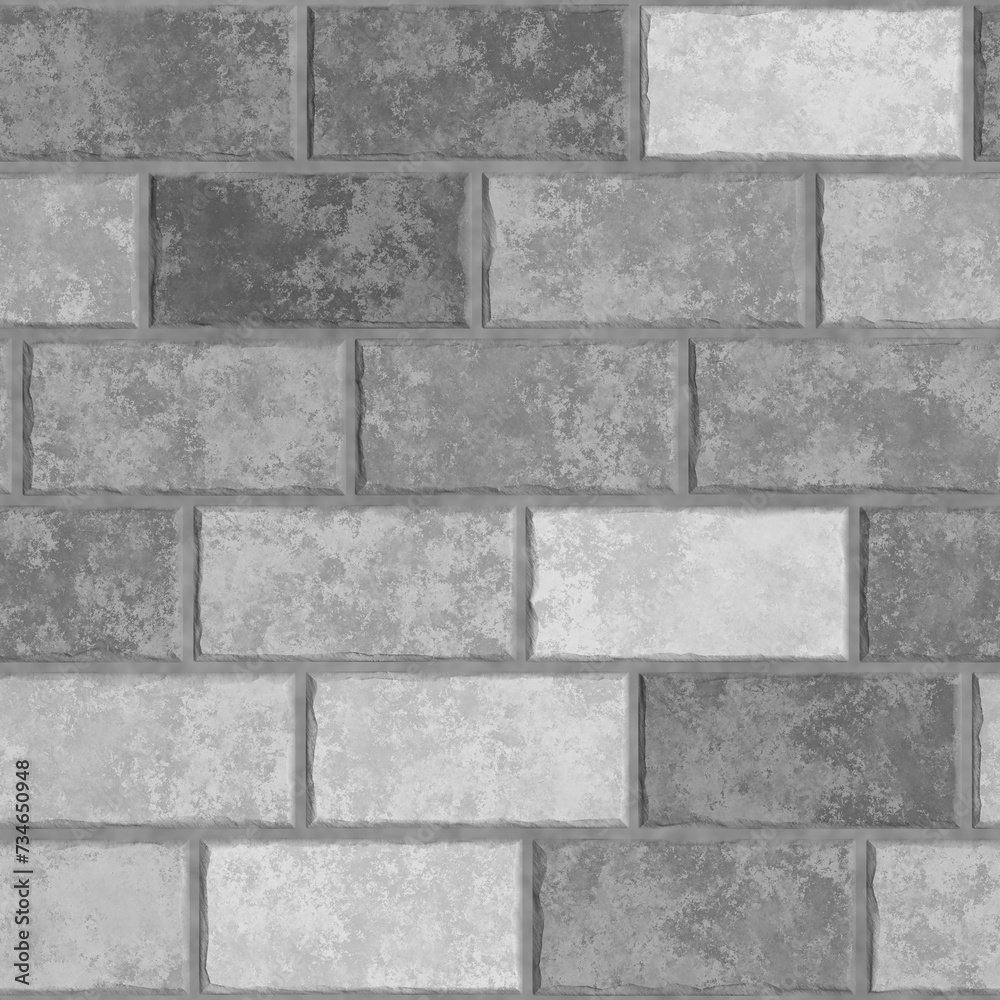 Naklejka premium 3D Gray brick seamless pattern
