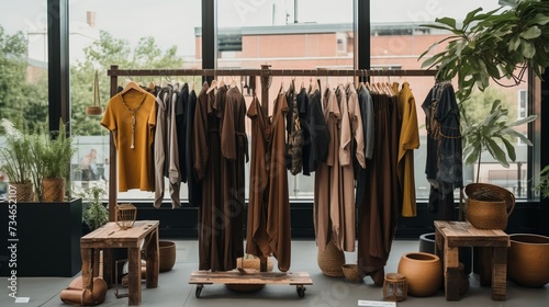 Popup stand showcasing sustainable fashion