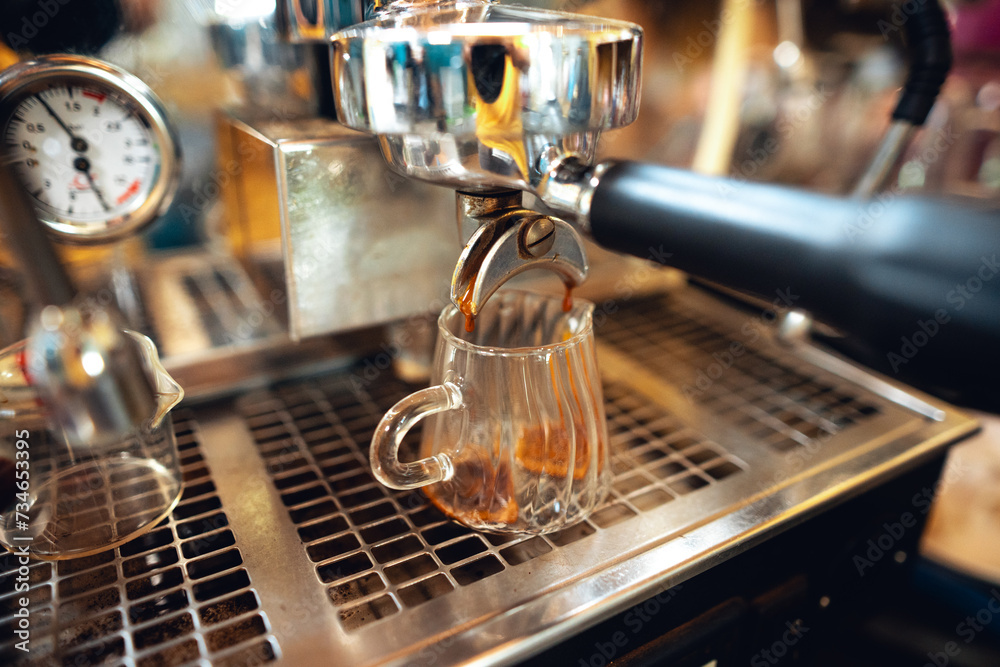 Preparing coffee with coffee maker Preparing coffee with coffee maker