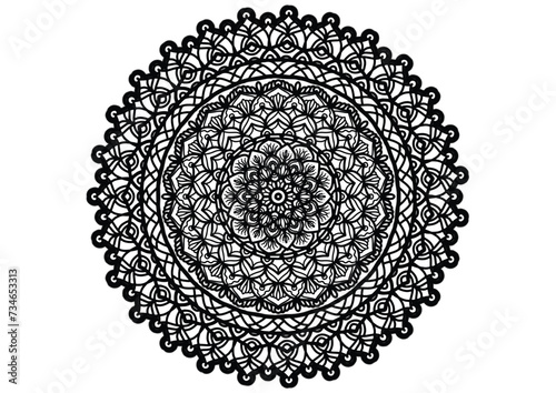  Flower mandala decorative element vintage oriental pattern Vector illustration Islam, Arabian, Indian, Moroccan, Spanish, Turkish, Pakistani, Chinese, mystical, Ottoman patterns, coloring book page.

