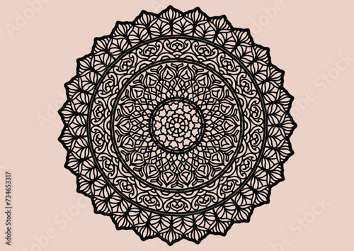  Flower mandala decorative element vintage oriental pattern Vector illustration Islam, Arabian, Indian, Moroccan, Spanish, Turkish, Pakistani, Chinese, mystical, Ottoman patterns, coloring book page.
