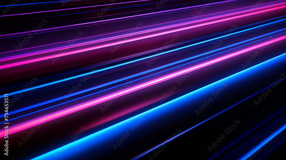 3d rendering with blue and pink neon lines on black background 3d rendering with blue and pink neon lines on black background