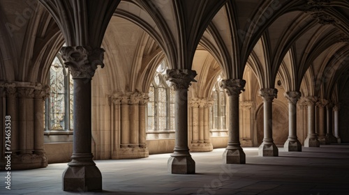 Decorative arches in a historic cathedral photo