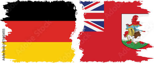 Free Download Bermuda and Germany grunge flags connection vector - GFXLoad