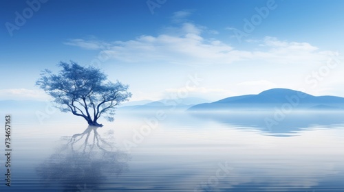 Tranquil blue scene, invoking a sense of relaxation and peace