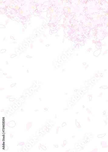 ふわふわした桜のイラスト photo