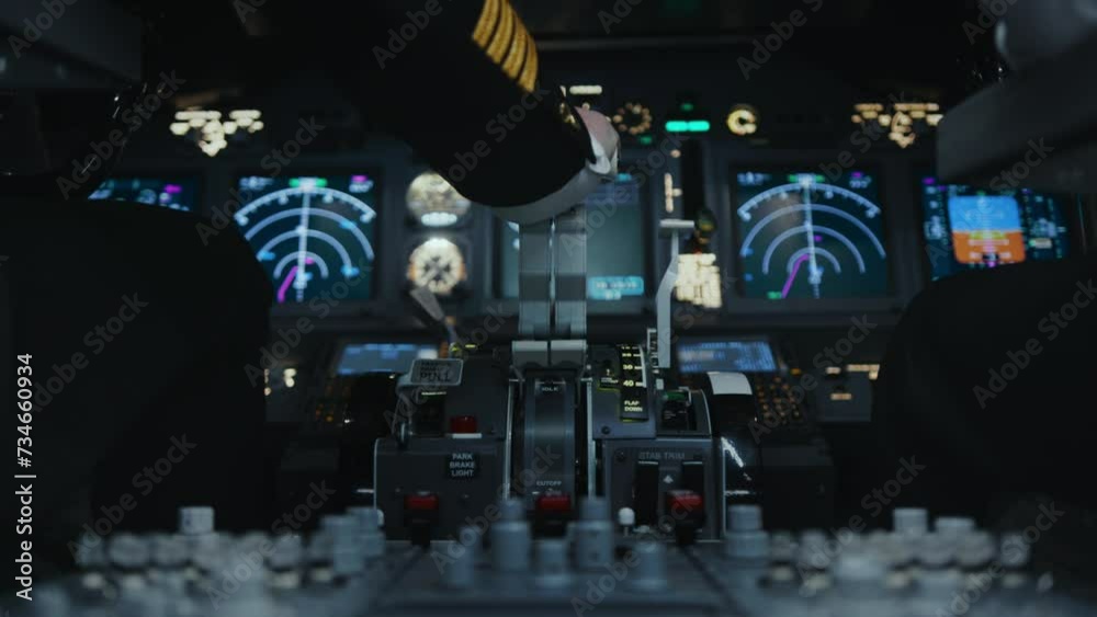 Vidéo Stock Airplane Cockpit for Aviation Pilot and Plane Navigation of