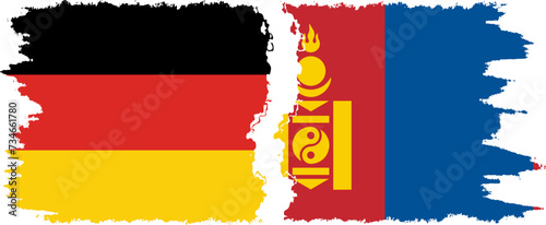 Free Download Mongolia and Germany grunge flags connection vector - GFXLoad