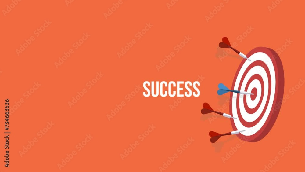 Red darts missed hitting target and only blue one hits the center. Business challenge failure and success concept. Red darts missed hitting target and only blue one hits the center. Business challenge failure and success concept.