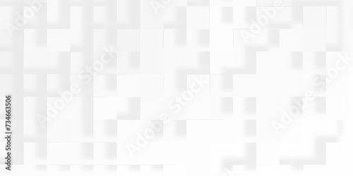 White decorative web banner background with various 3d block pattern, Embossed paper square white geometric pattern of 3d blocks Background, Abstract business block pattern geometric background. 
