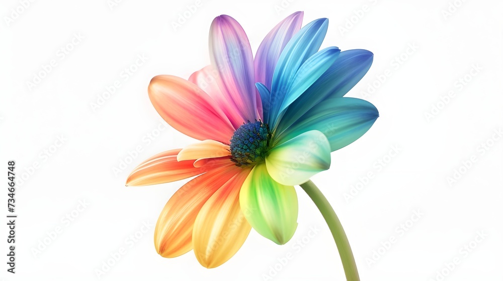 Close Up of rainbow colored flower.