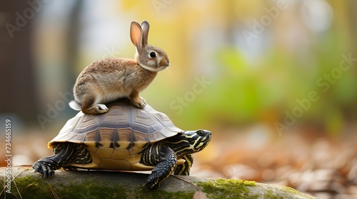 Rabbit riding turtle, better strategy concept