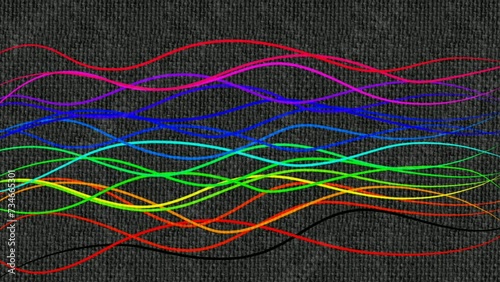 colorfully line art waves animaton background video photo