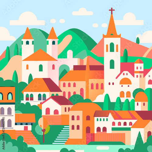 Colorful townscape vector