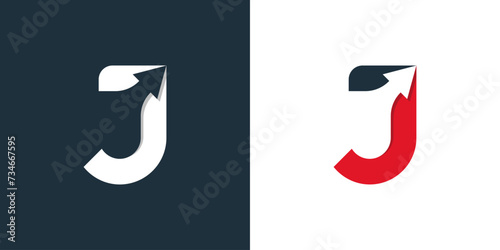 J Arrow Logo Template Vector Icon Illustration Design