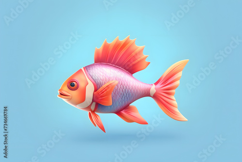 3d Fish Anthias cartoon