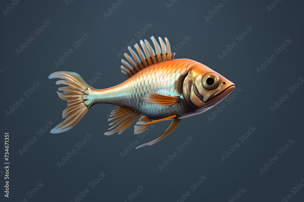 Fototapeta premium 3d Cardinal Fish cartoon