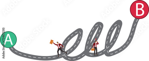 The easy way or the hard way businessman want to choose the right path