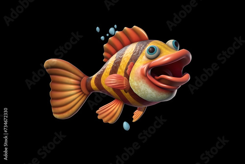 3d Fish Clown Loach cartoon