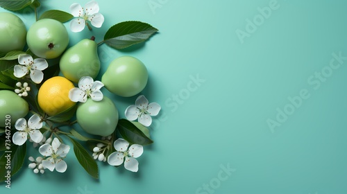 A top view of a cool and refreshing mint green background, evoking a sense of tranquility and freshness