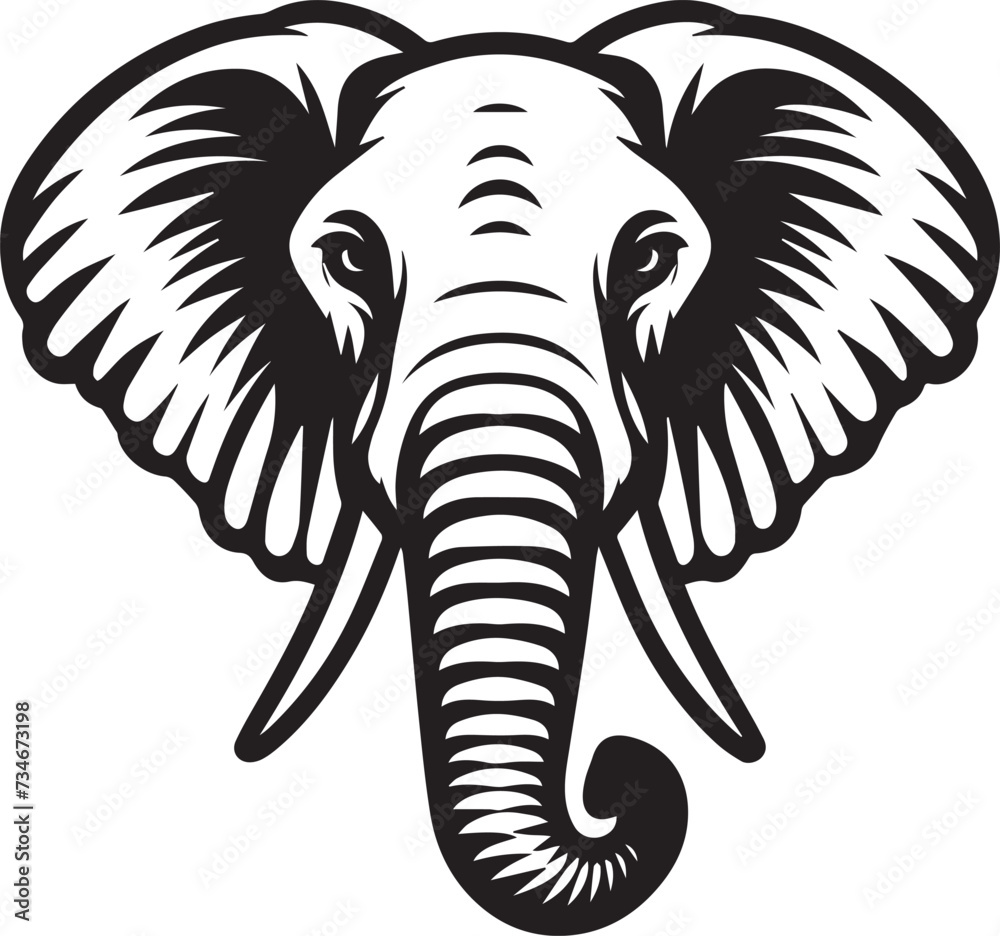 Obraz premium Elephant Face Vector illustration Design