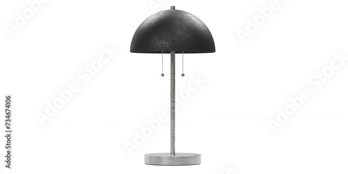 Metallic luxury and modern table lamp isolated on white background. Furniture series.