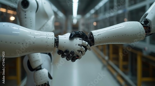 Human and robot collaboration in a lab, advancing technology and AI for a brighter future.