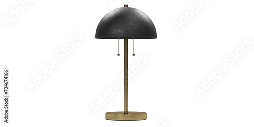 Metallic luxury and modern table lamp isolated on white background. Furniture series. photo