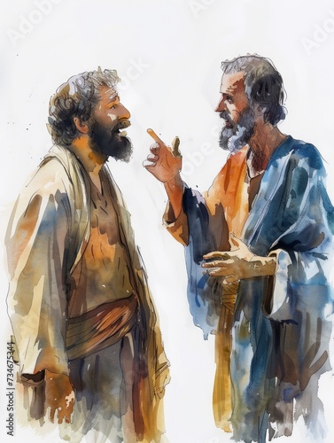 Discussion of Truth and Light between Jesus and Bartholomew Generative AI
