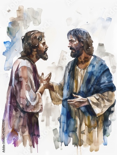 Disciples James and Jesus Discussing Sacrifice Generative AI