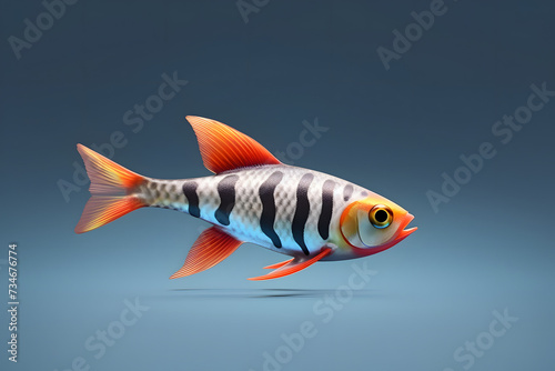 3d fish Harlequin Rasbora cartoon photo