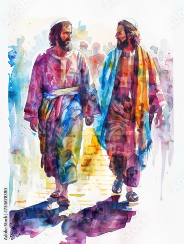 Journey of Faith: Jesus and Thomas in Jerusalem Generative AI © Alex