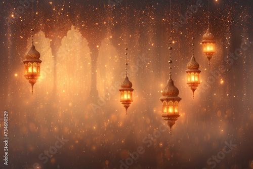 islamic greeting card for Ramadan kareem or ied mubarak background