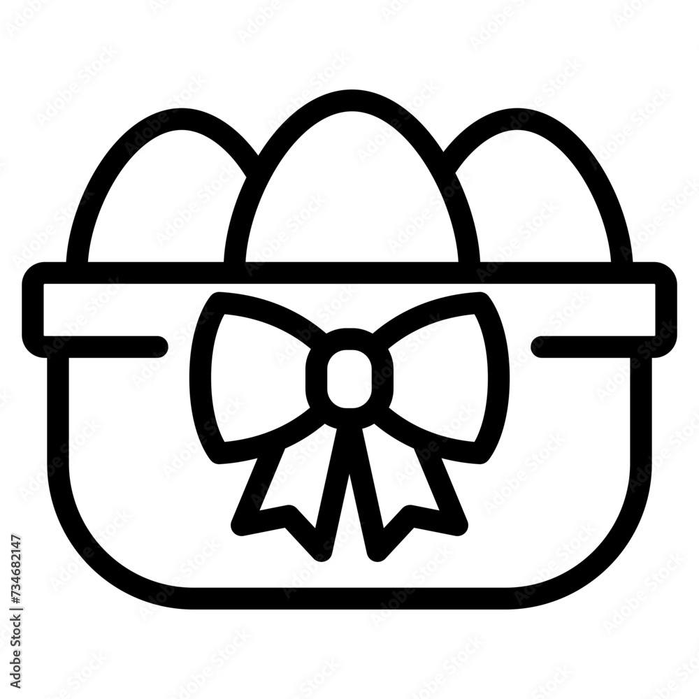 Easter egg basket icon