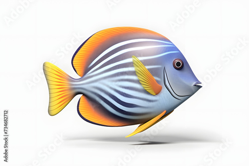 3d rendering Surgeonfish cartoon