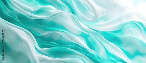 abstract background with smooth lines in turquoise and white colors