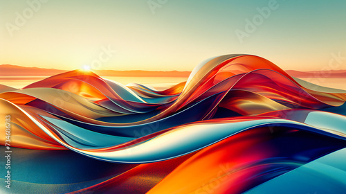 Colorful abstract design, modern art illustration with bright shapes and fluid motion on a vibrant background