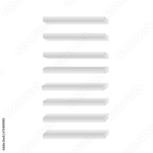 white shelf on white background