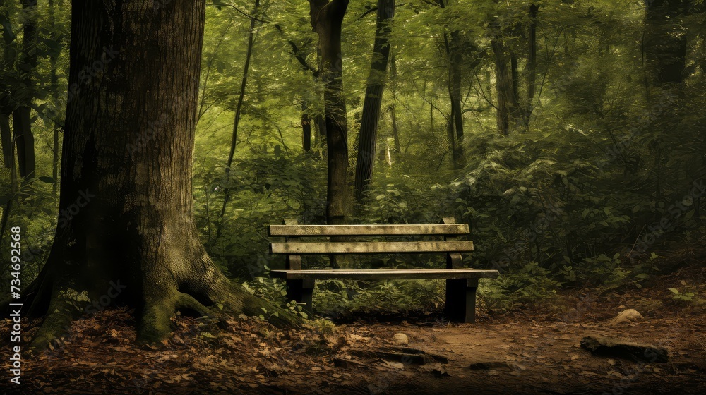 relaxation bench in woods