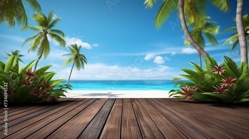 Breathtakingly beautiful and realistic summer beach scenery as a captivating background