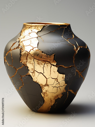 Cracked Gold Vase