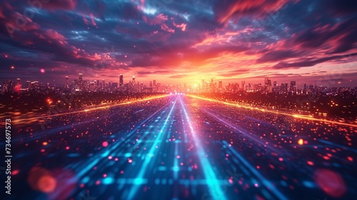 Neon Highway: A Glowing Path to the Future Generative AI