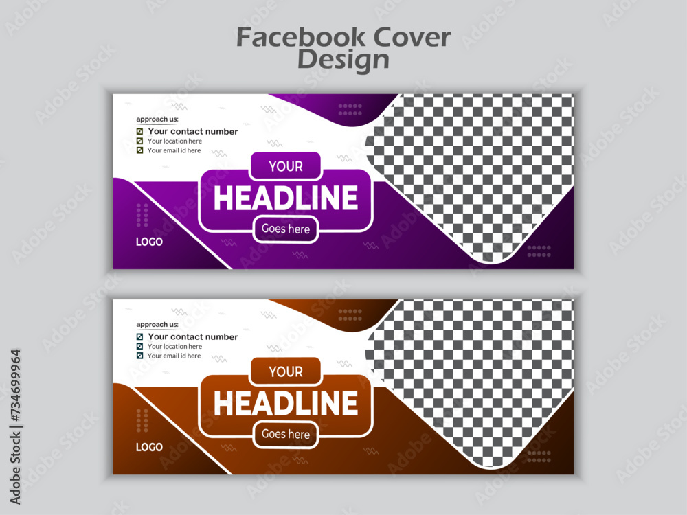elegant modern vector digital business marketing promotion Facebook cover design template.