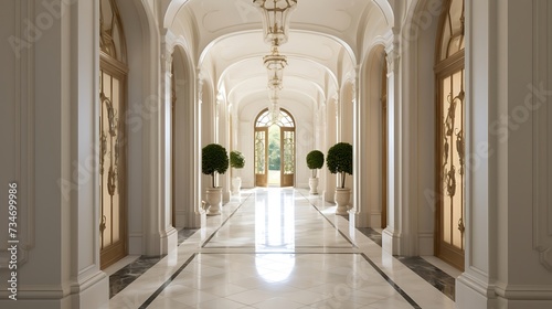 Hallway Interior of brand new mansion residence