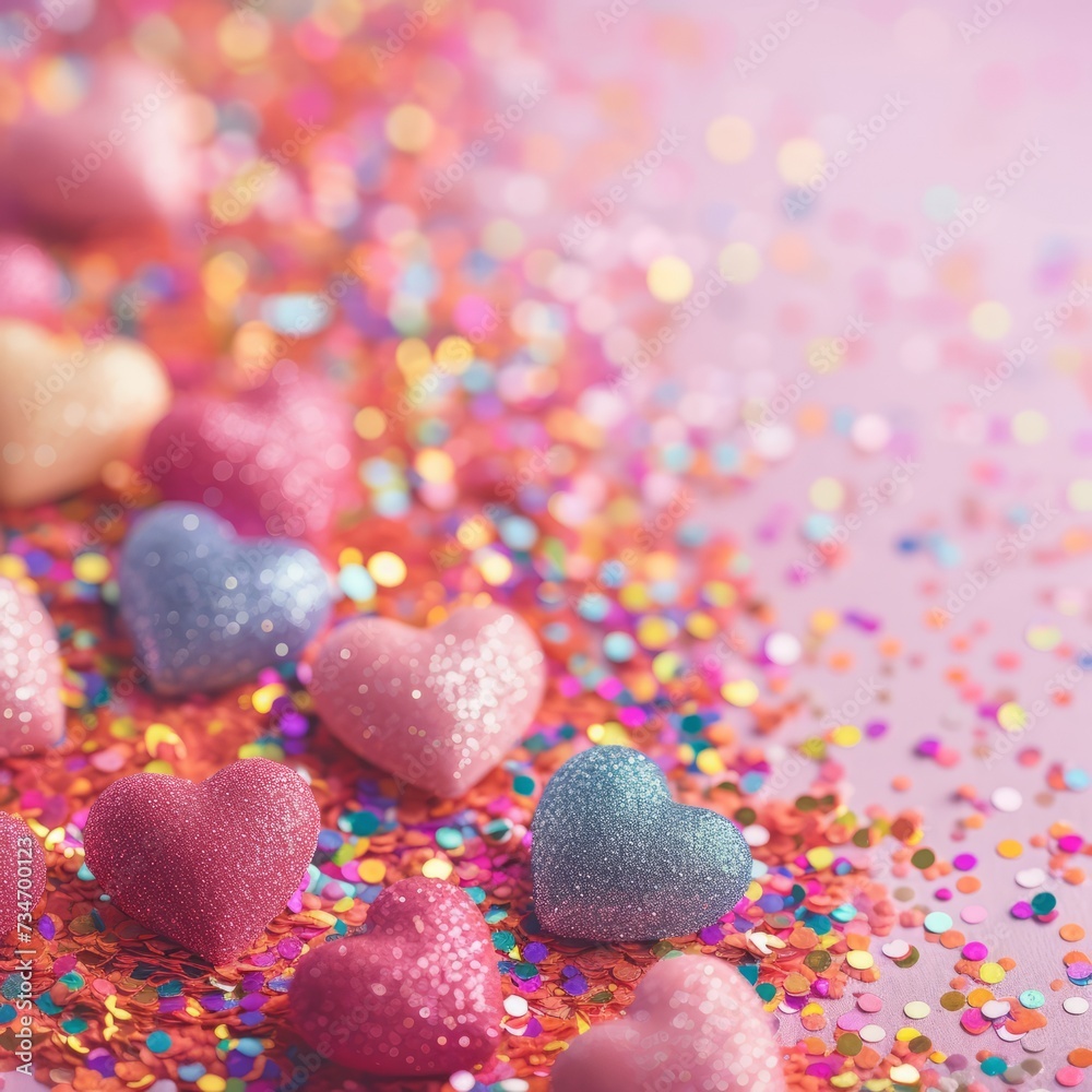 Obraz premium Glitter hearts background.