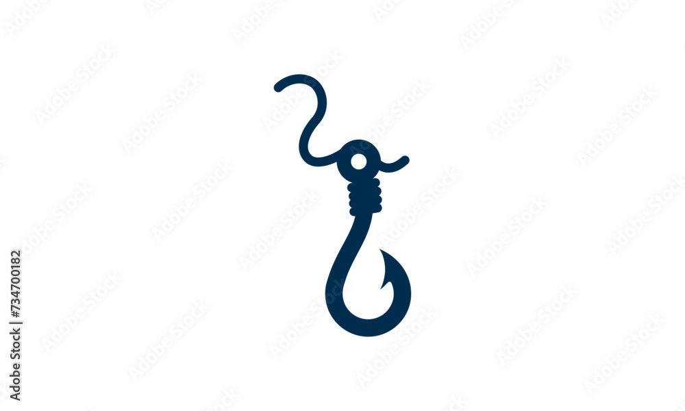 Fishing Hook Logo initial Hook vector illustration Fishing Hook Logo initial Hook vector illustration