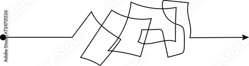 From tangled thoughts to clarity: Uncover solutions with messy lines & simple icons.