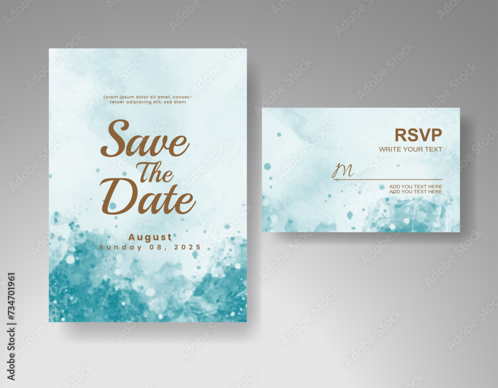 Wedding invitation with abstract watercolor background Wedding invitation with abstract watercolor background
