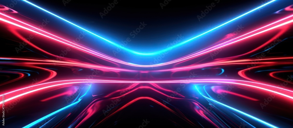 Room with neon lines