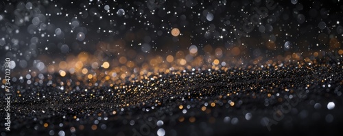 Black wide background with sparkles. photo